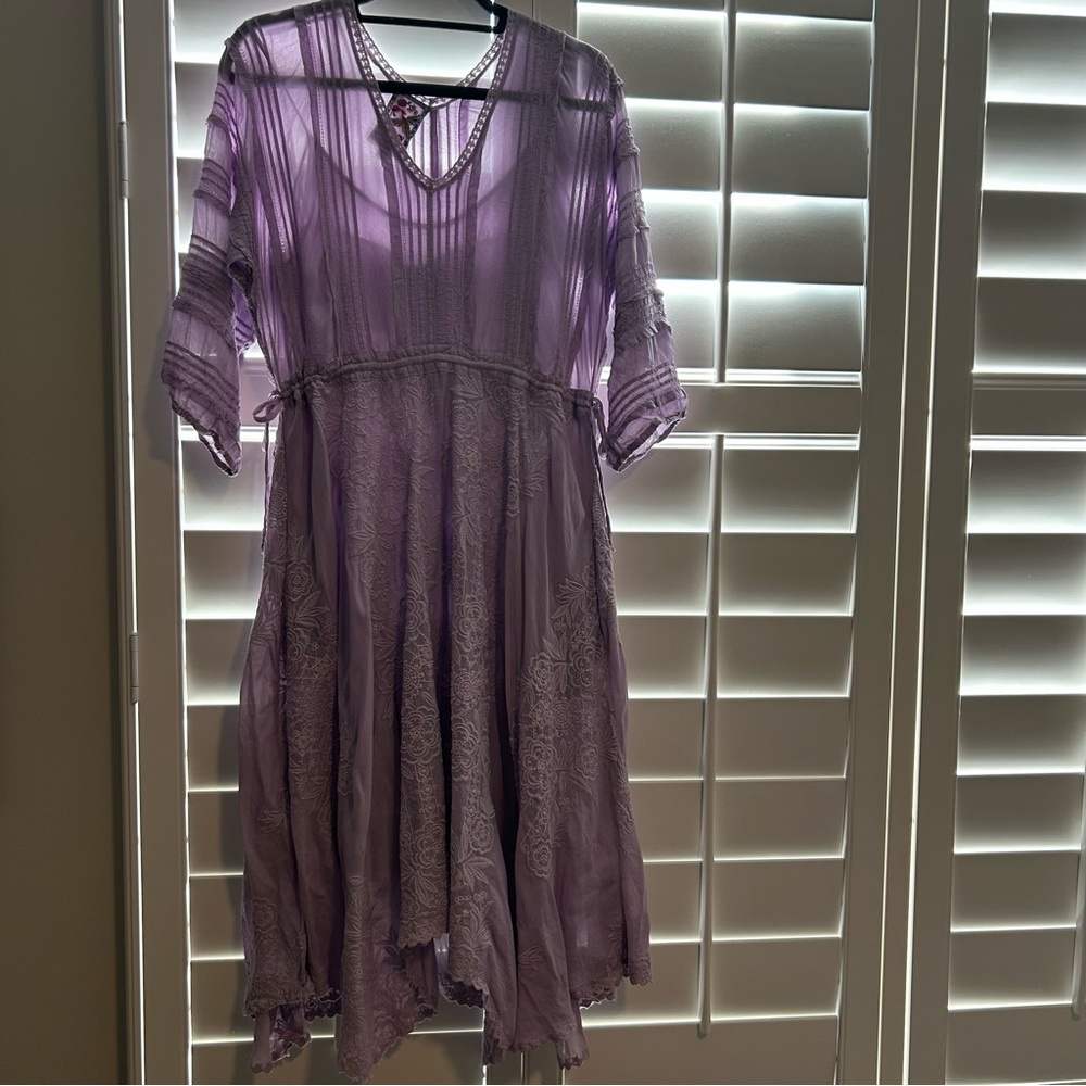 Johnny Was Lavender Midi Dress